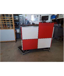 PETITE BANQUE D’ACCUEIL ROUGE ET BLANCHE