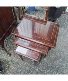 TABLES GIGOGNES BOIS VERRE FILET