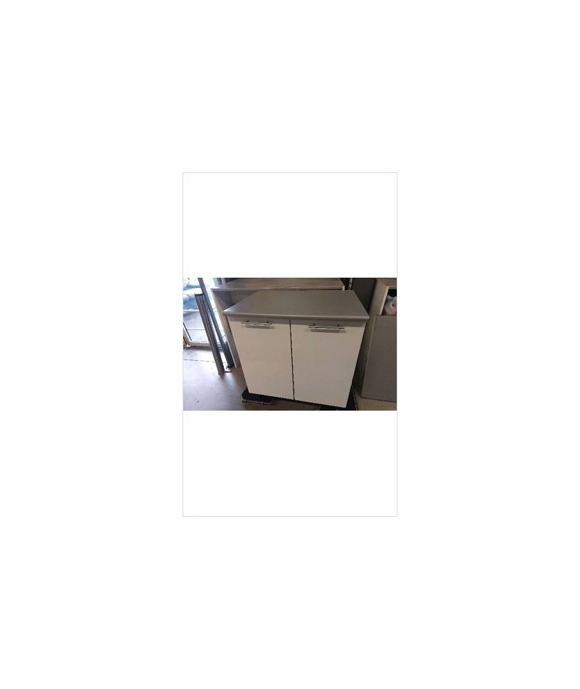 MEUBLE  2 PORTES BLANC/GRIS