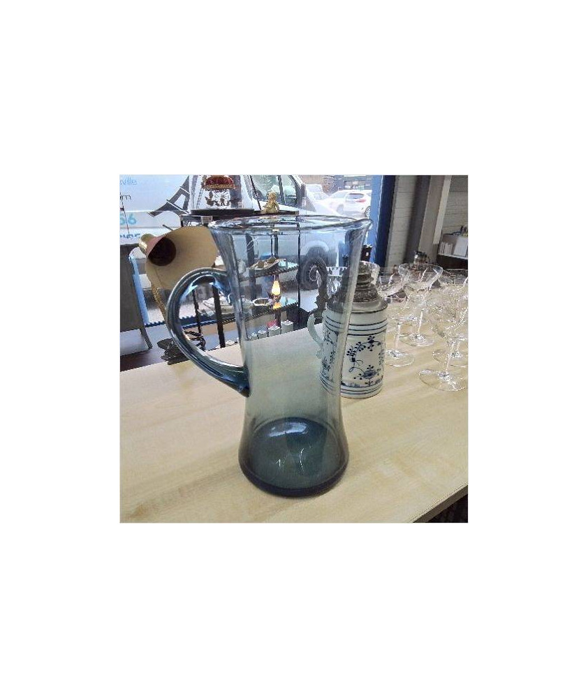 CARAFE VERRE FUMÉ BLEU 