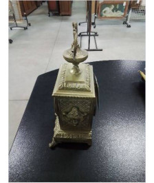 PENDULE  BRONZE AUX MASCARONS  MARTI & CIE XIXE EN L ETAT 