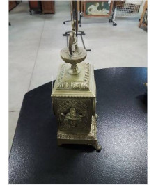 PENDULE  BRONZE AUX MASCARONS  MARTI & CIE XIXE EN L ETAT 