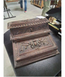 ÉCRITOIRE BOIS SCULPTÉ FIN XIXE