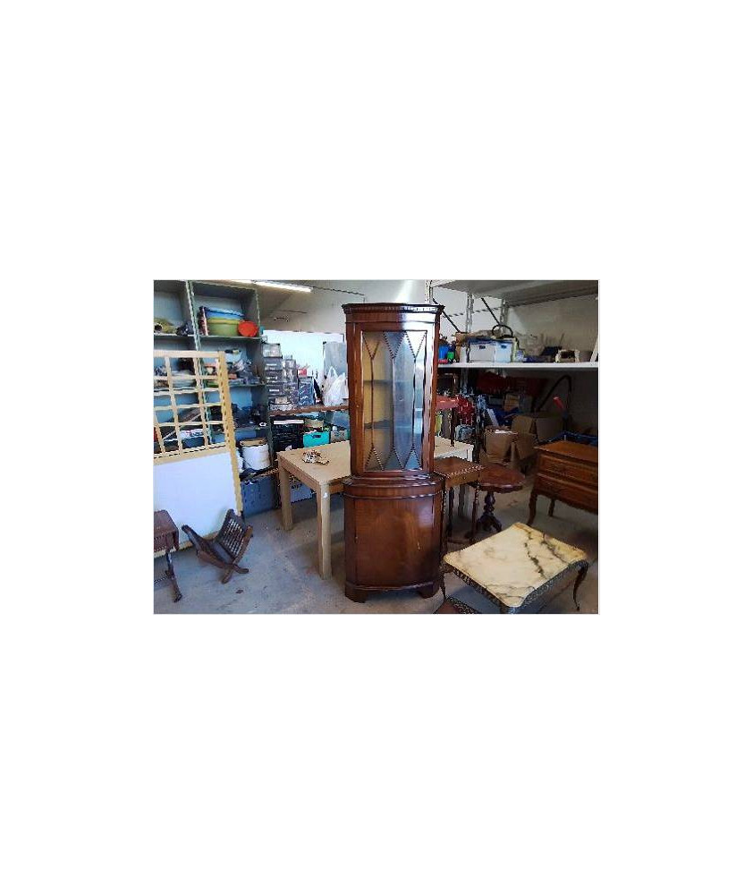 PETITE VITRINE D’ENCOIGNURE ACAJOU DE STYLE ANGLAIS