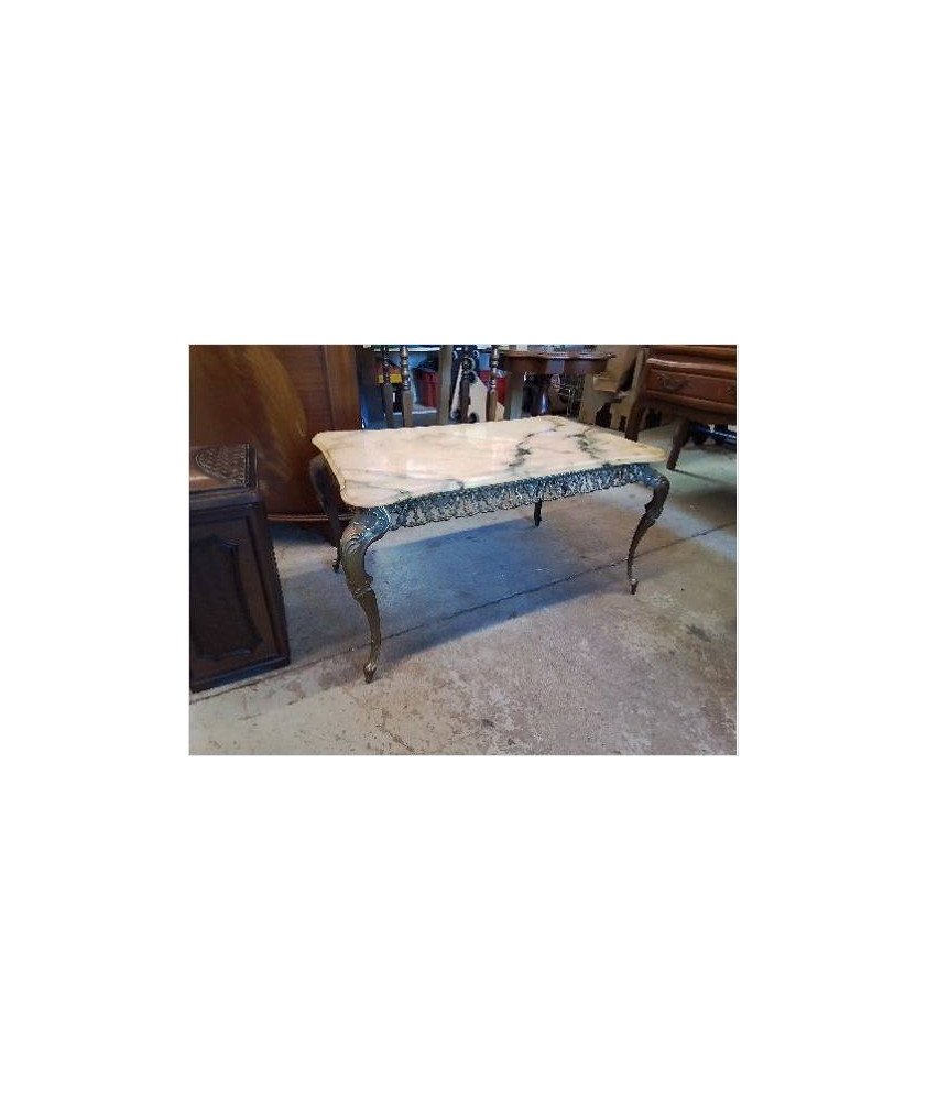 TABLE BASSE BRONZE ET MARBRE