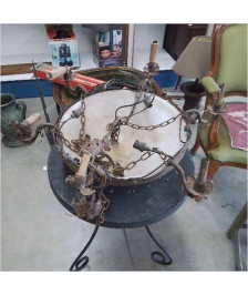 LUSTRE CORBEILLE ANCIEN