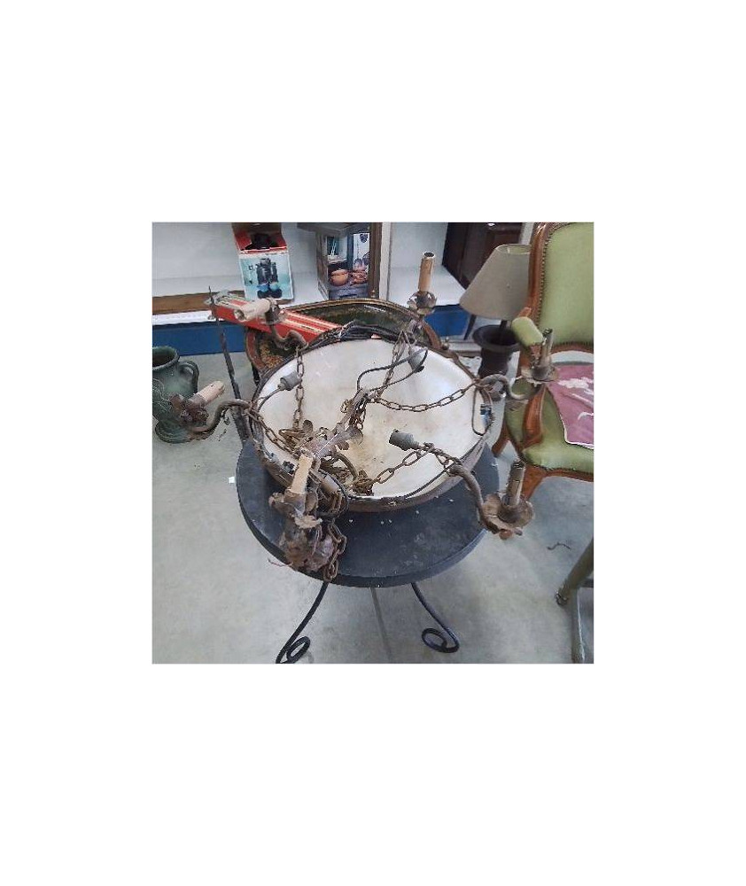 LUSTRE CORBEILLE ANCIEN