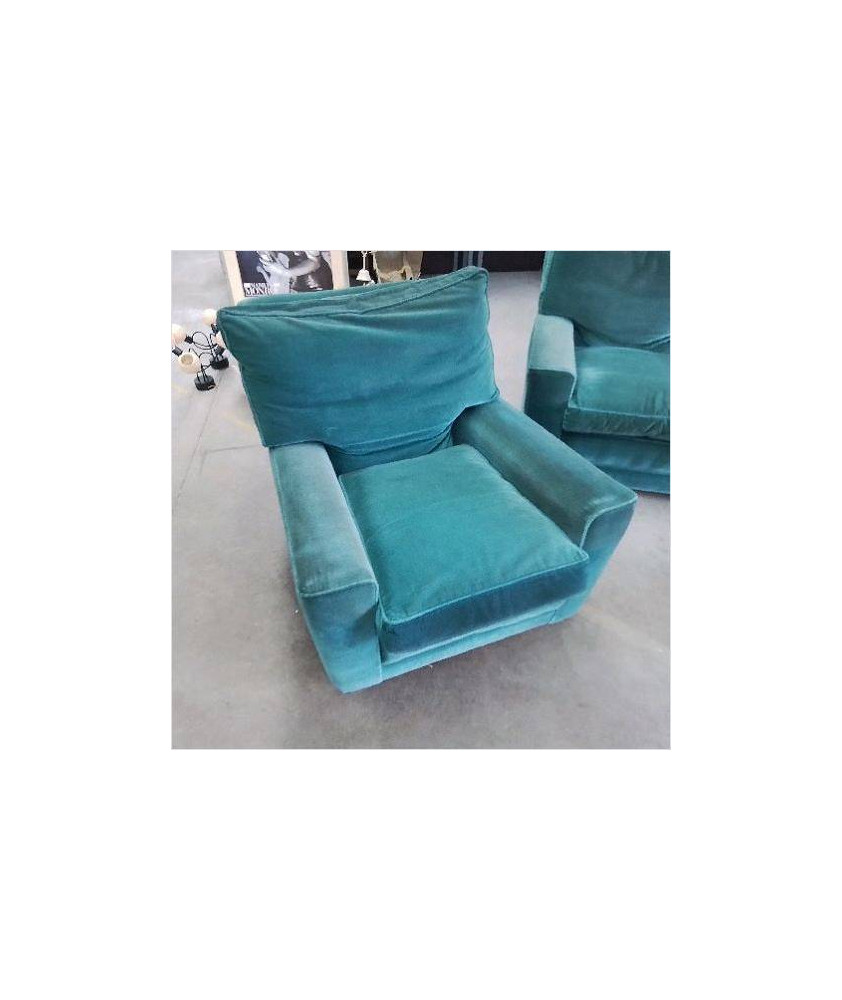 FAUTEUIL TISSU BLEU CANARD