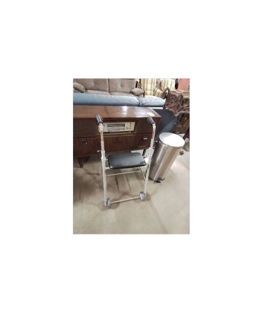 DEHAMBULATEUR 2 ROUES MÉTAL GRIS PLATEAU PU BNOR