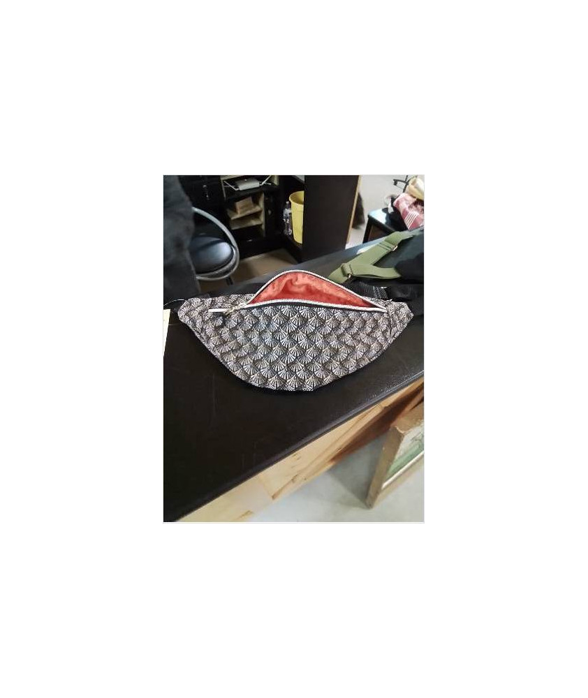 SAC BANANE GRIS NOIR ORANGE 