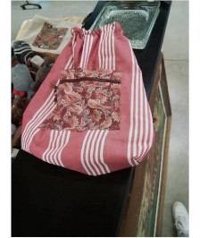 SAC A DOS ROUGE RAYÉ 