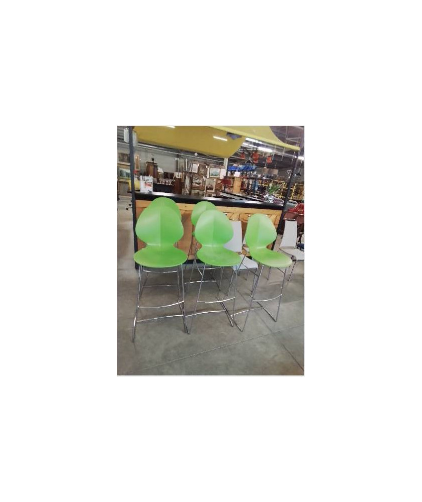 TABOURET DE BAR BASIL CALLIGARIS ITALIE ASSISE ET DOSSIER RESINE VERT PIÈTEMENT ACIER INOX TABOURET DE BAR BASIL CALLIGARIS ITALIE ASSISE ET DOSSIER RESINE VERT PIÈTEMENT ACIER INOX