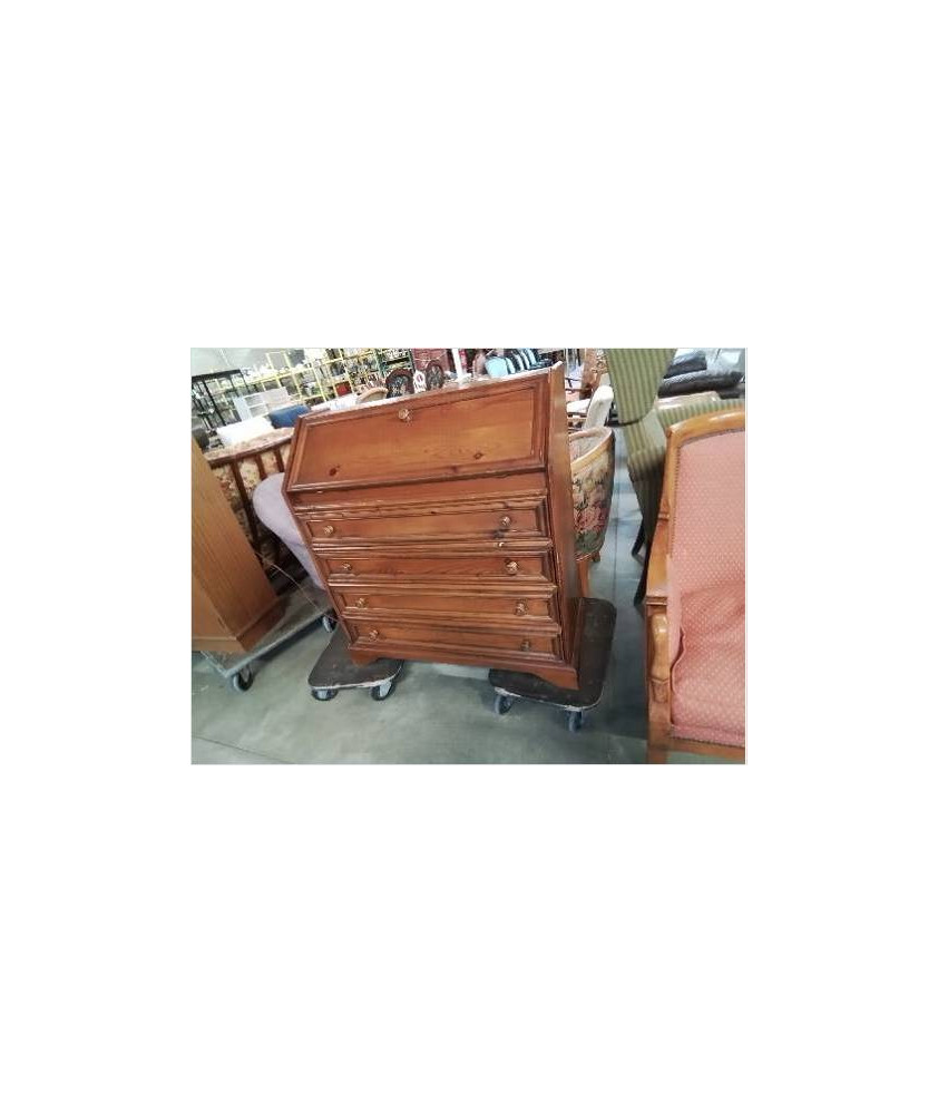 COMMODE SECRÉTAIRE A ABATTANT 4 TIROIRS PIN 