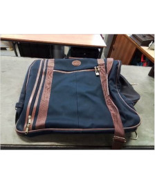 BAGAGE TOILE BLEU MARINE ET CUIR