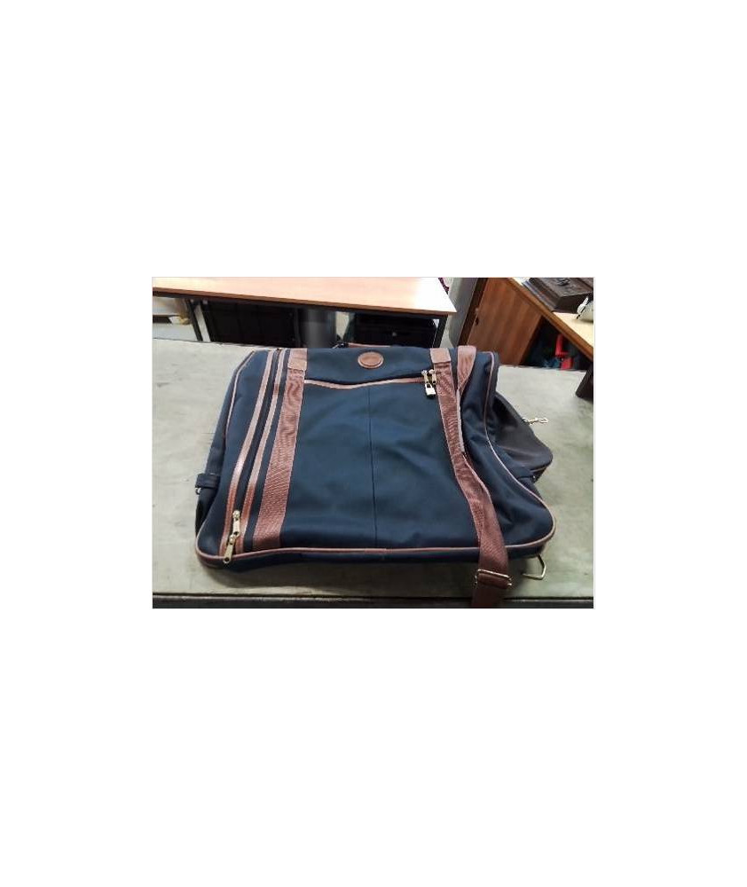 BAGAGE TOILE BLEU MARINE ET CUIR