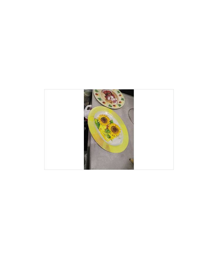 PLAT OVALE PLASTIQUE TOURNESOLS