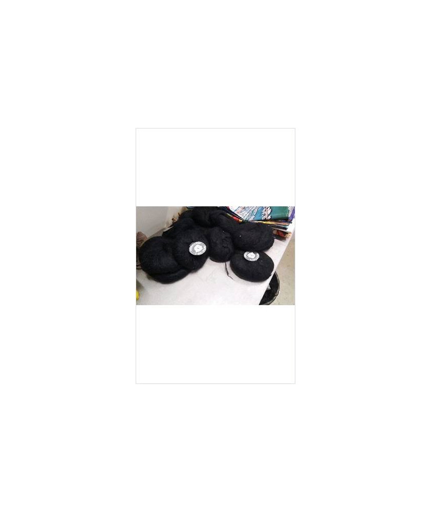 PELOTES DE LAINE MOHAIR NOIRE X12
