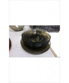 ASSIETTES VERRE MARRON 