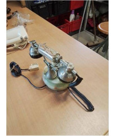 TÉLÉPHONE A CADRAN ONYX ET MÉTAL  FATAP ITALIE