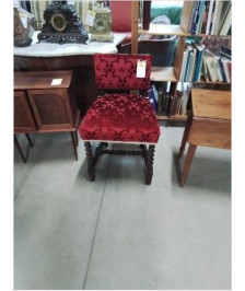 CHAISE HAUTE  TORSADEE TISSU ROUGE STYLE LOUIS XIII 