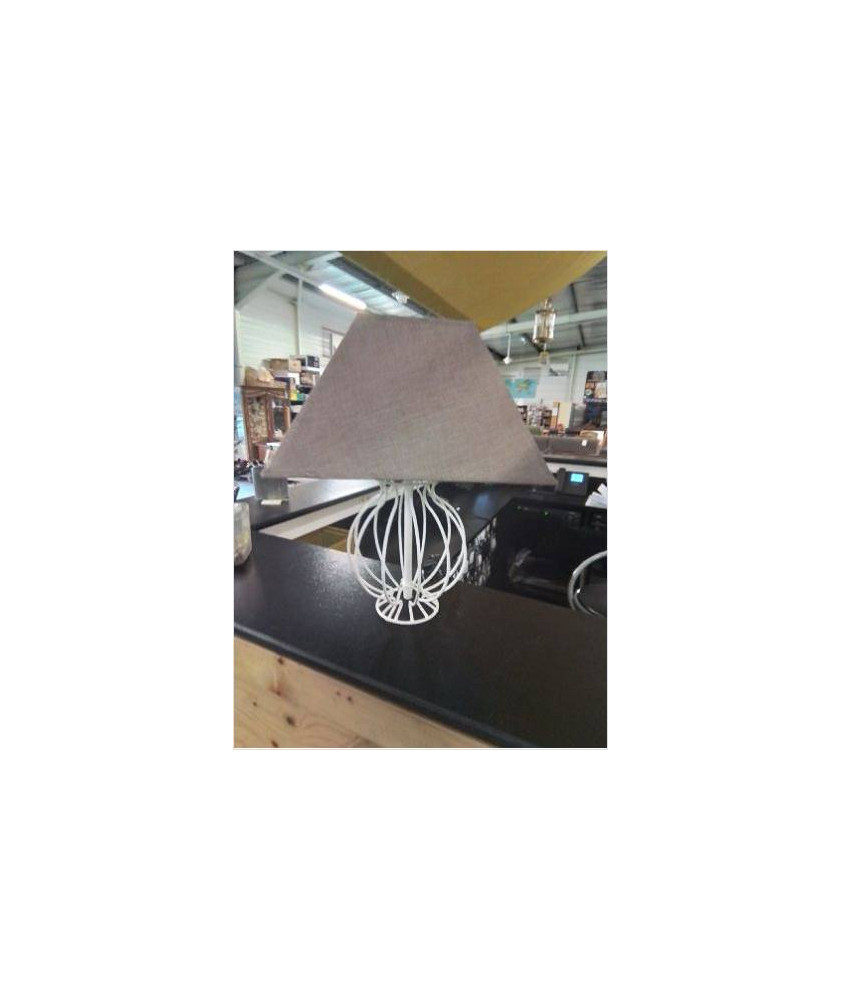LAMPE CAGE MÉTAL BLANC AJ TAUPE 