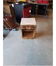 CHEVET ART DÉCO BOIS 1 NICHE 1 TIROIR DESSUS MARBRE 