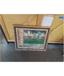 PEINTURE TECHNIQUE MIXTE SUR PANNEAU   PORT VU D\'UN  BALCON (1958)  TELLA 1906 1983