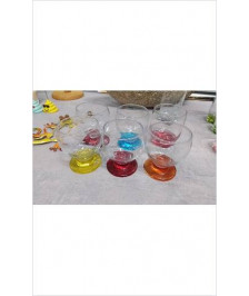 VERRES PIED COULEUR X6 