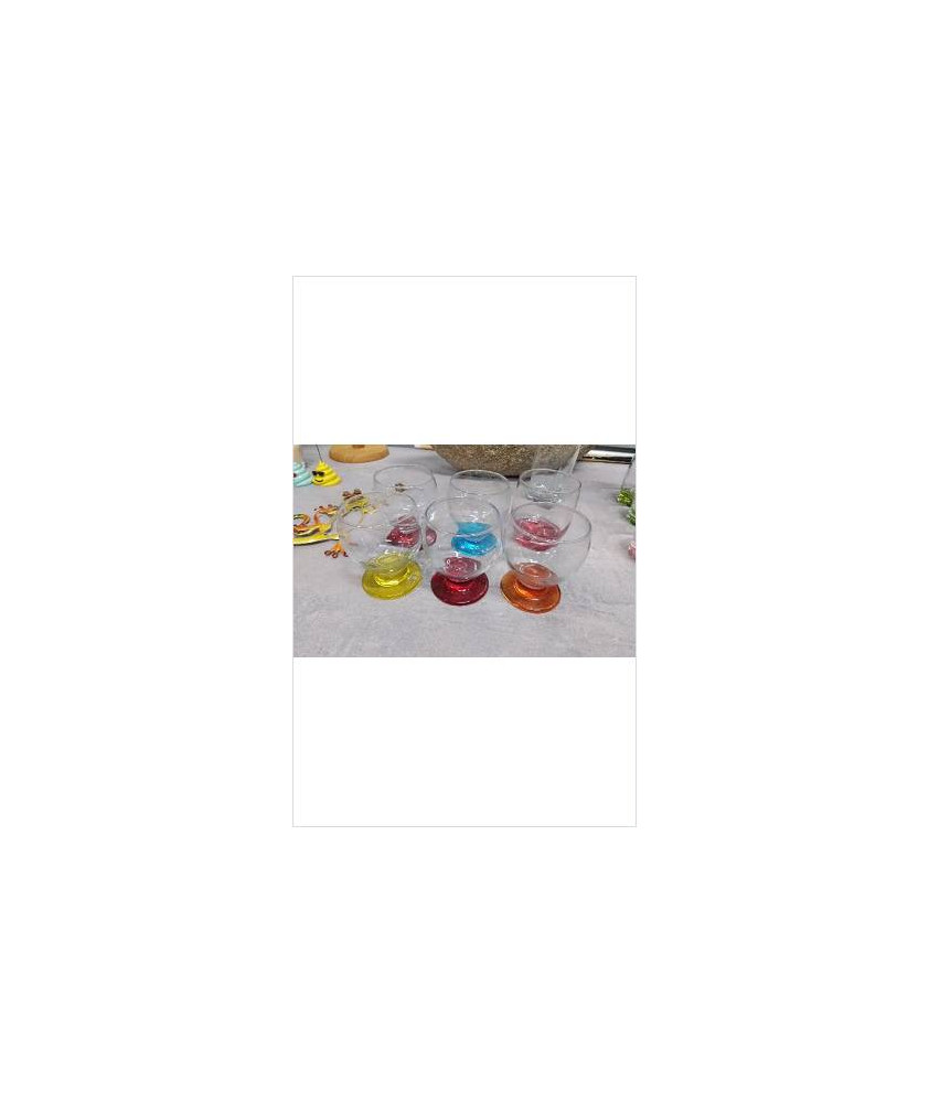 VERRES PIED COULEUR X6 