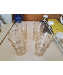 LOT DE 8 VERRE BORDURE DORÉ 
