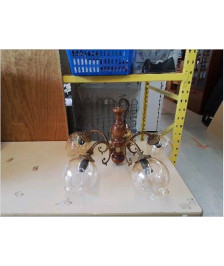 SUSPENSION EN BOIS ET VERRE 