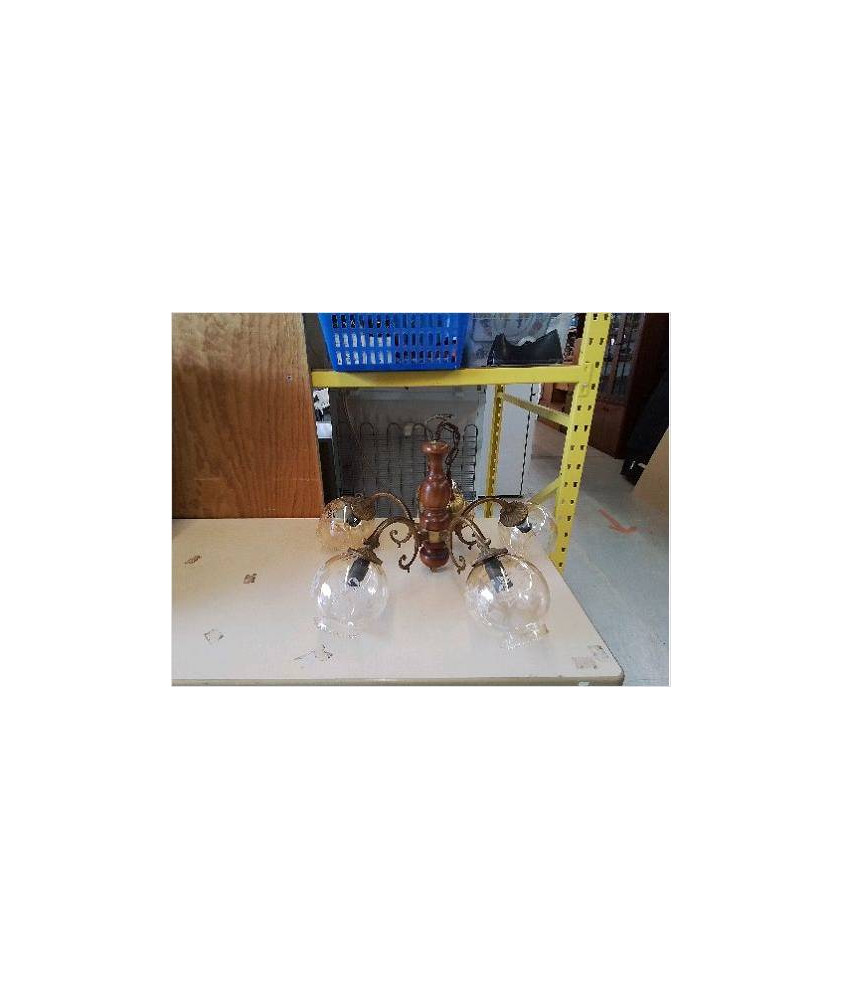 SUSPENSION EN BOIS ET VERRE 