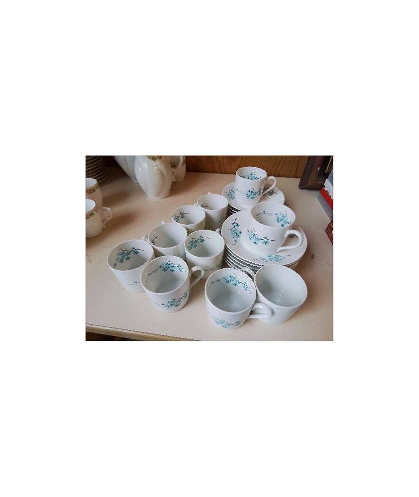 LOT DE 10 TASSES A CAFE MYOSOTIS 