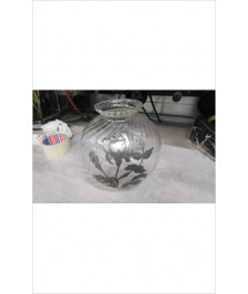 VASE VERRE ET ETAIN 