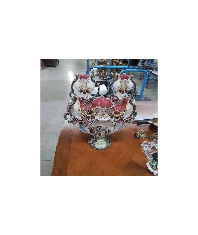 ENSEMBLE GARNITURE DE CHEMINEE EN BARBOTINE
