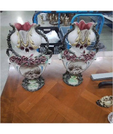 ENSEMBLE GARNITURE DE CHEMINEE EN BARBOTINE
