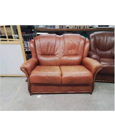 CANAPE REGEANCE 2 PLACES CUIR CARAMEL