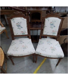 PAIRE DE CHAISES TISSU BLANC