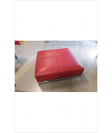 POUF CARRE CUIR - ROUGE  ( 100X100CM)