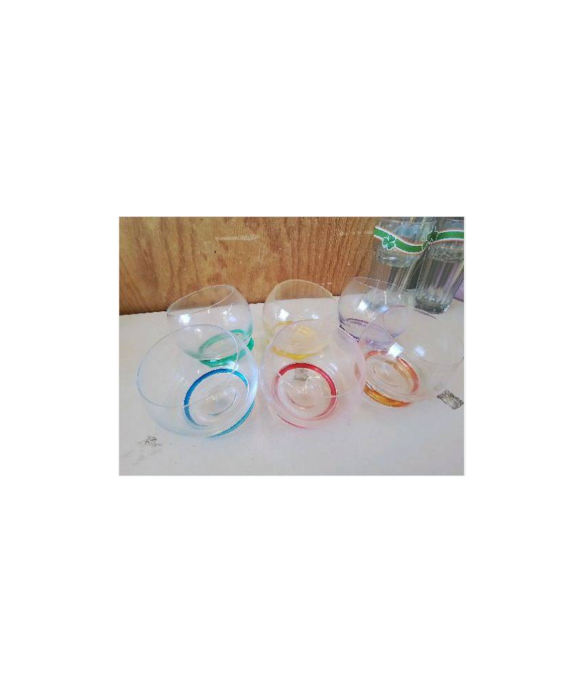 LOT DE 6 VERRES FOND ROND
