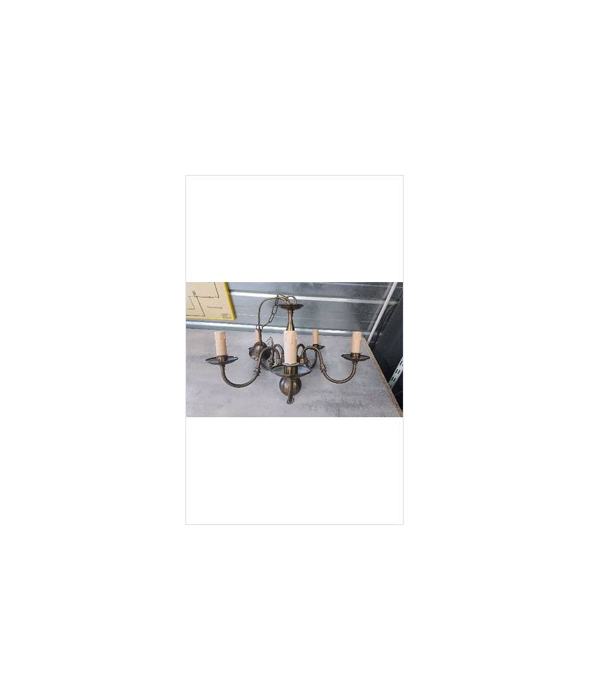LUSTRE 5 BRANCHES DORE 