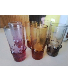 LOT DE 6 VERRES A LIQUEUR COLORÉ