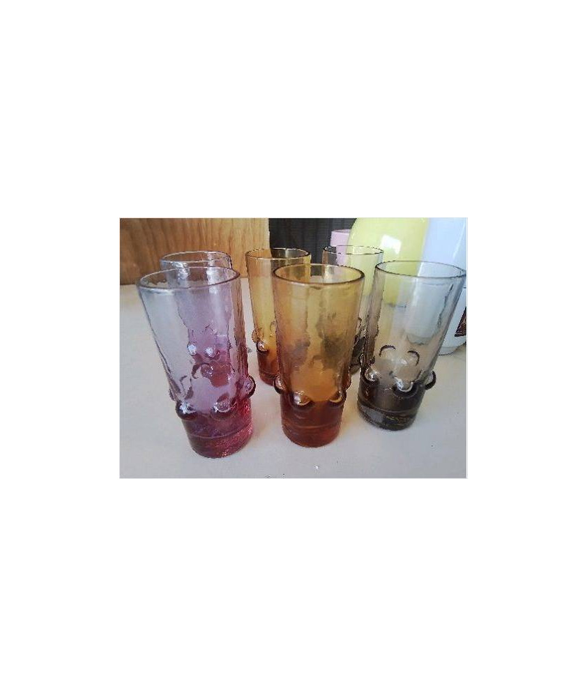 LOT DE 6 VERRES A LIQUEUR COLORÉ