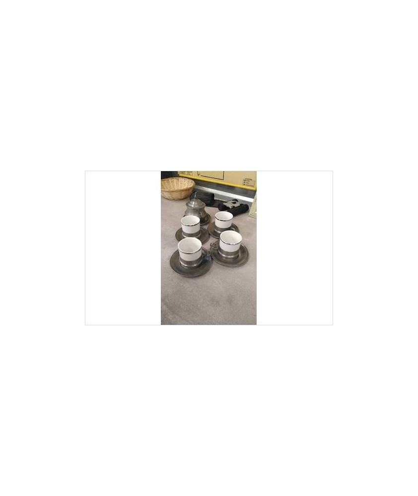 TASSES X4 + SUCRIER ETAIN 