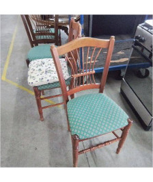CHAISES ASSISE TISSU VERT LOT DE 4