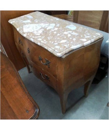 COMMODE 2 TIROIRS DESSUS MARBRE 