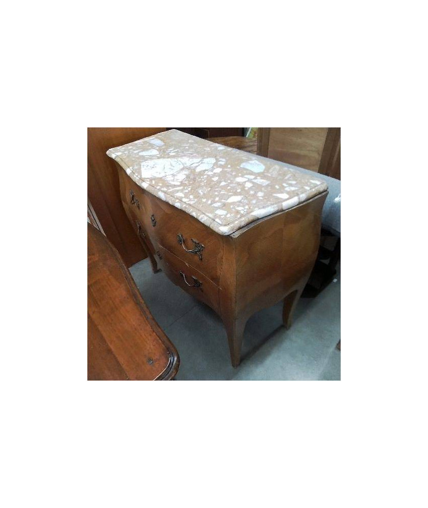 COMMODE 2 TIROIRS DESSUS MARBRE 