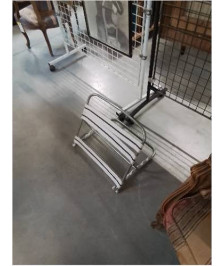 DOSSIER DE PLAGE PLIANT METAL CHROMÉ ET TISSU BLANC