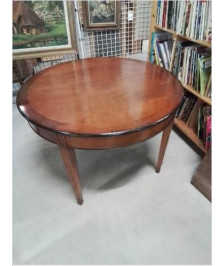 TABLE RONDE  STYLE DIRECTOIRE 110X75CM AVEC 2 RALLONGES DE 38CM