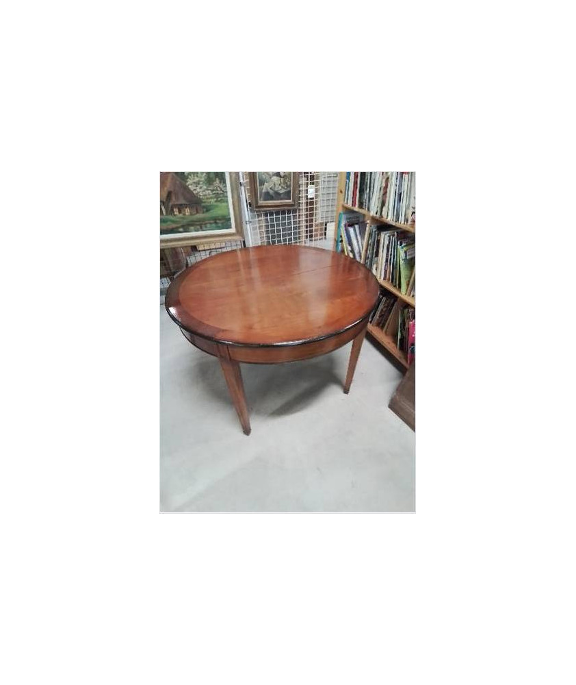 TABLE RONDE  STYLE DIRECTOIRE 110X75CM AVEC 2 RALLONGES DE 38CM